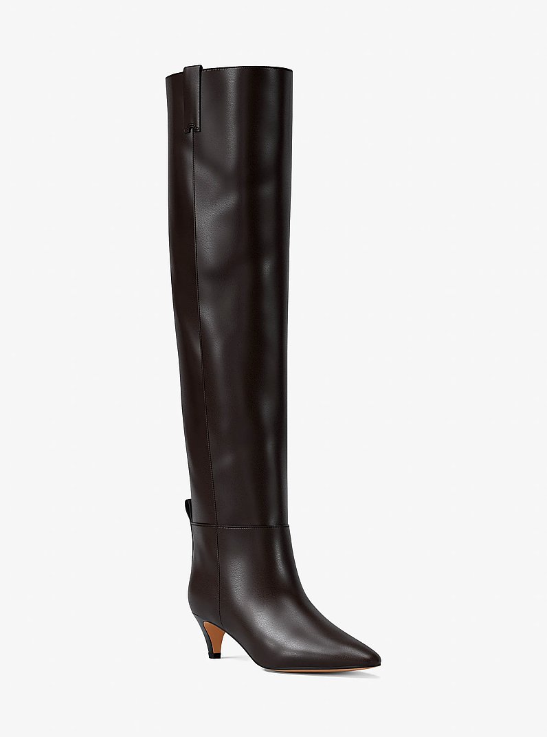 Daniela Leather Boot in CHOCOLATE | Michael Kors