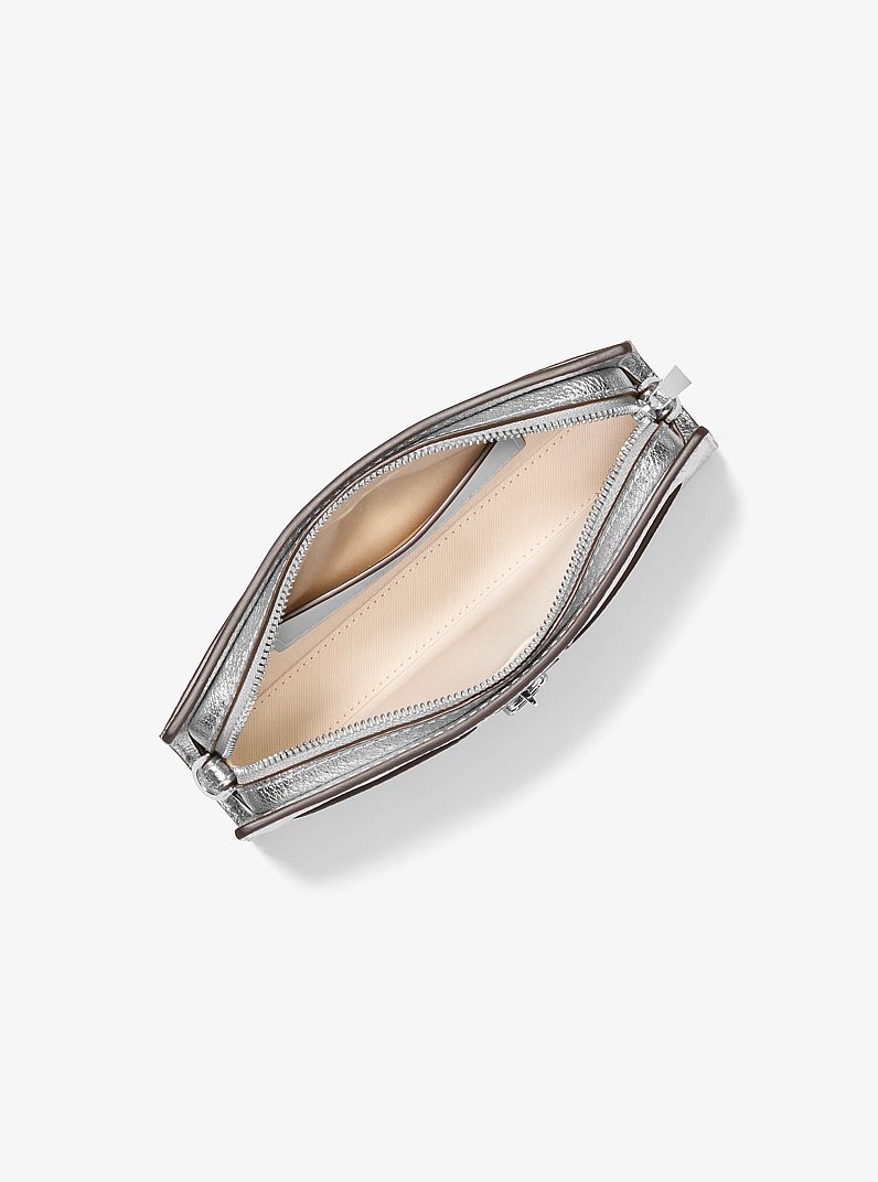 Bandolera transformable Hamilton Moderne extrapeque&ntilde;a de piel metalizada in PLATEADO | Michael Kors