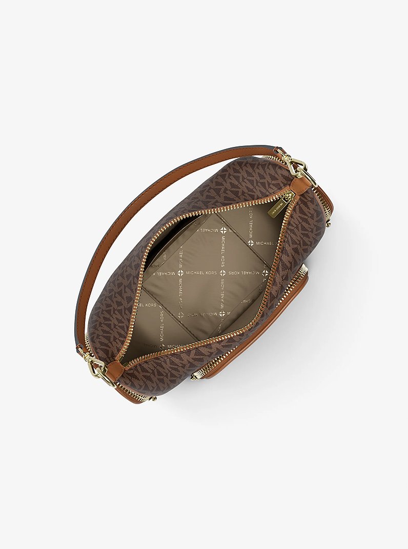 Merritt Small Signature Logo Convertible Shoulder Bag in BROWN | Michael Kors
