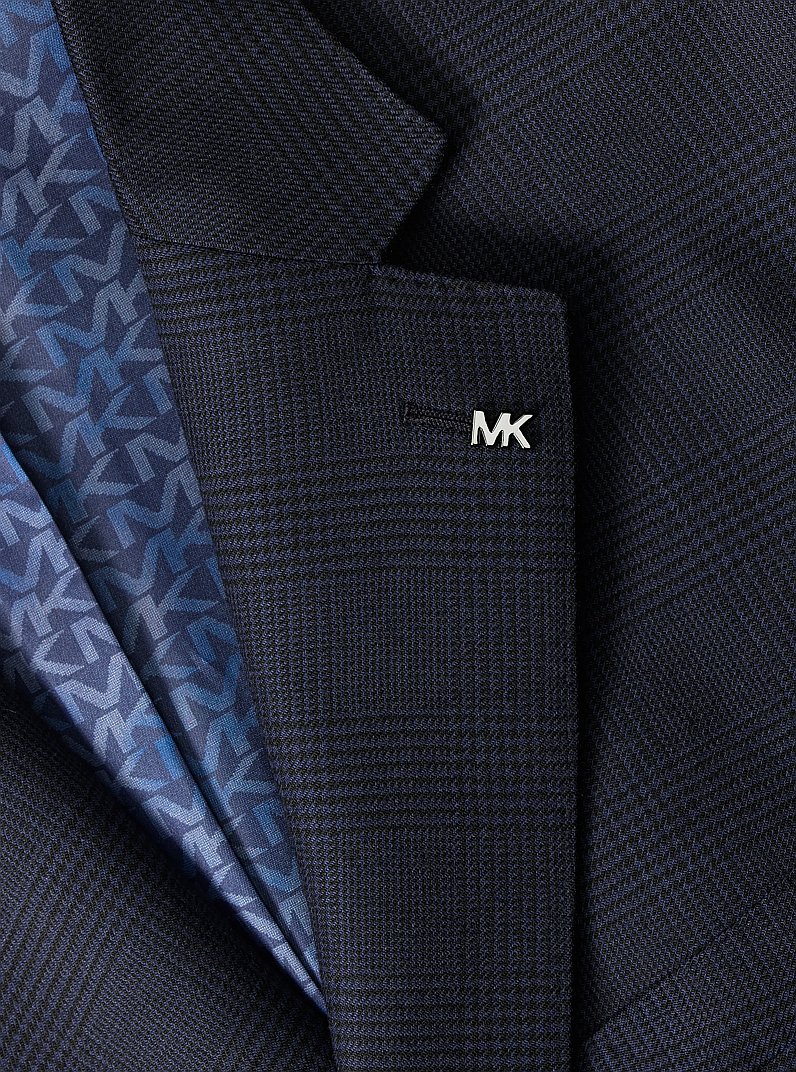 Americana de mezcla de lana con patr&oacute;n Pr&iacute;ncipe de Gales in AZUL MARINO | Michael Kors