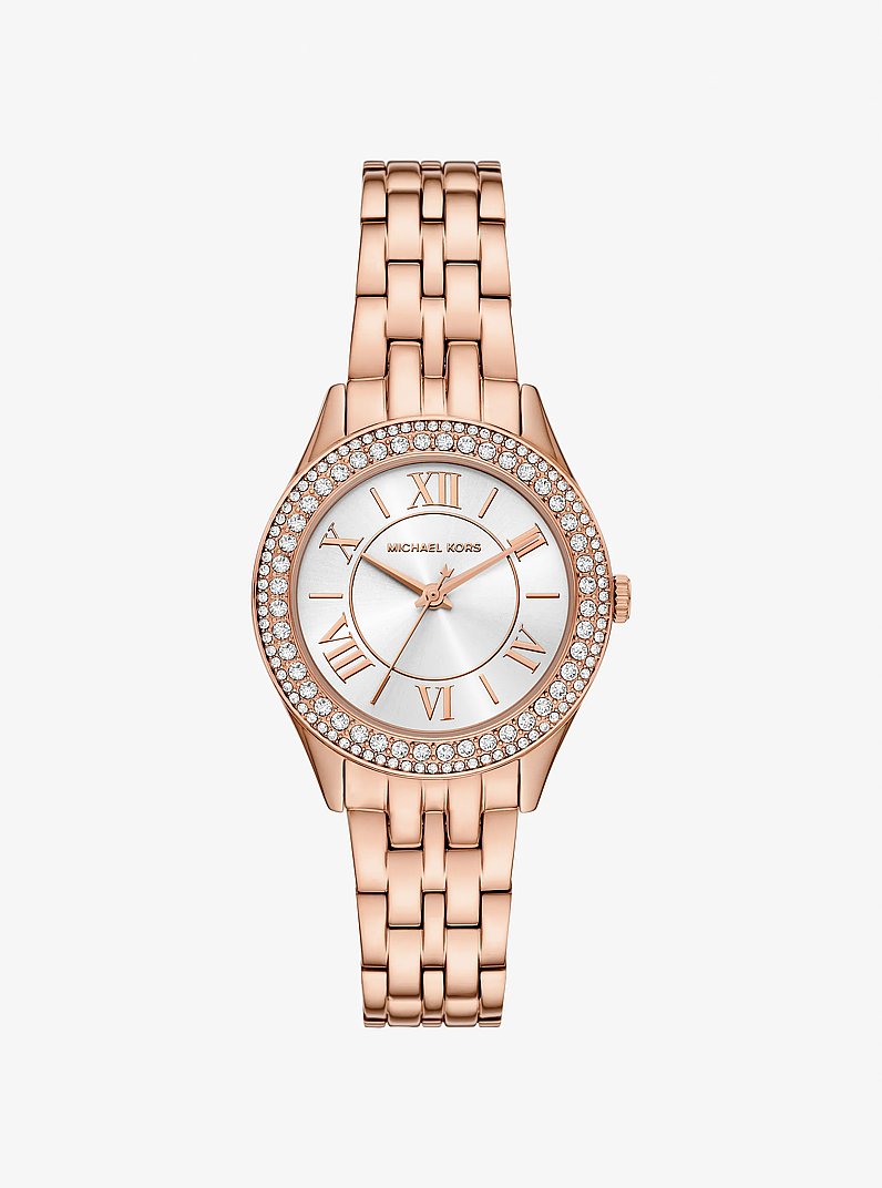Orologio Harlowe mini tonalit&agrave; oro rosa con pav&eacute; in ORO ROSA | Michael Kors