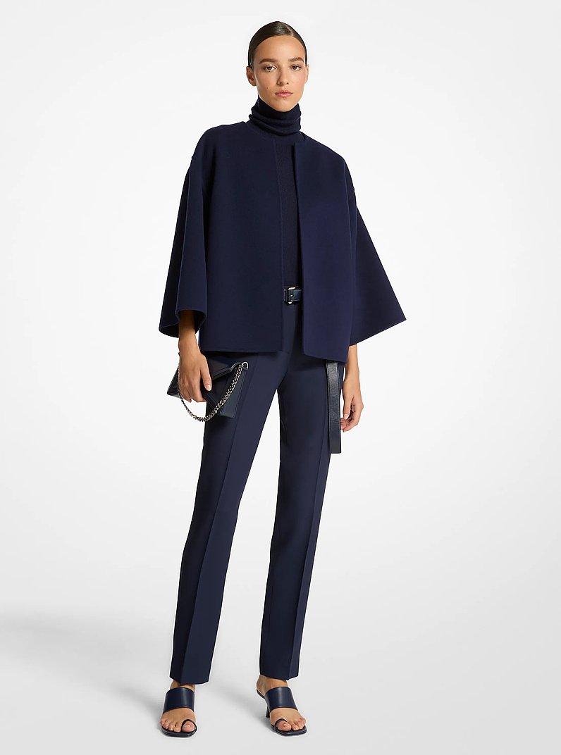 Chaqueta de lana de doble cara con mangas de kimono in AZUL MAR&Iacute;TIMO | Michael Kors