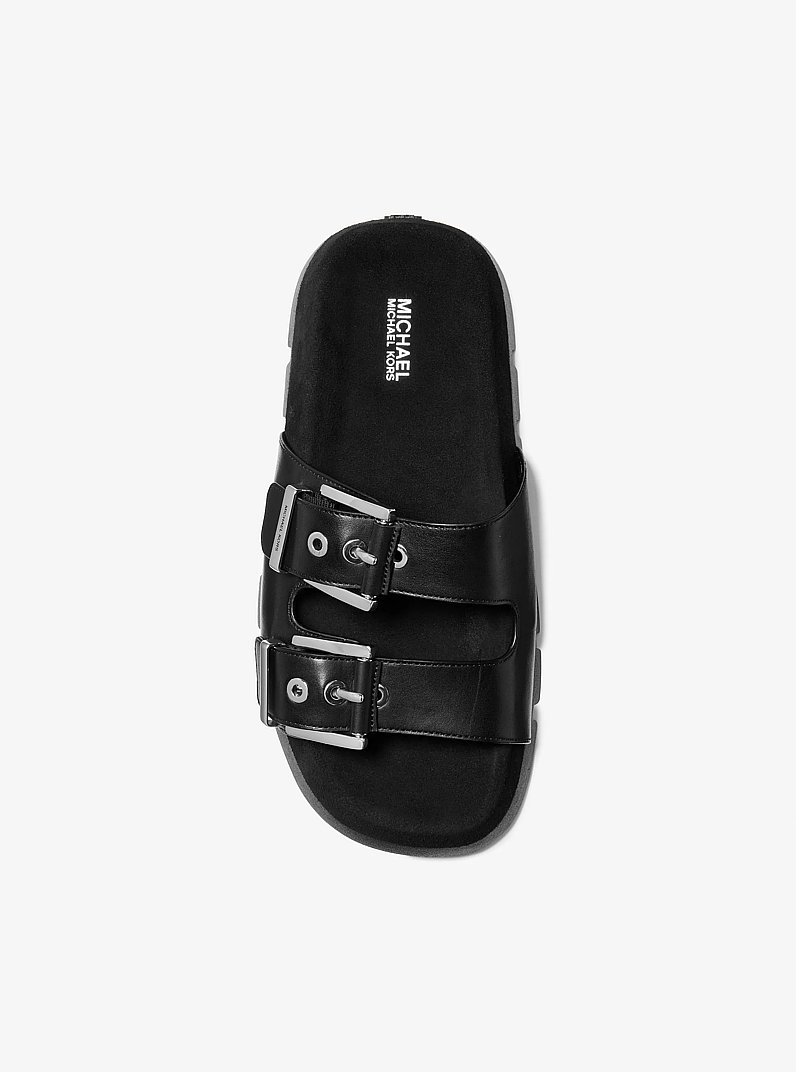 Sandalo basso Colby in pelle scamosciata e pelle in NERO | Michael Kors