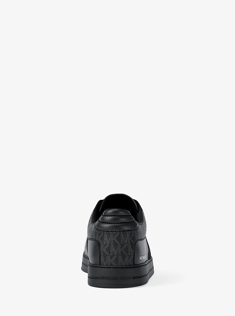 Brady Signature Logo and Leather Sneaker in BLACK/BLACK | Michael Kors