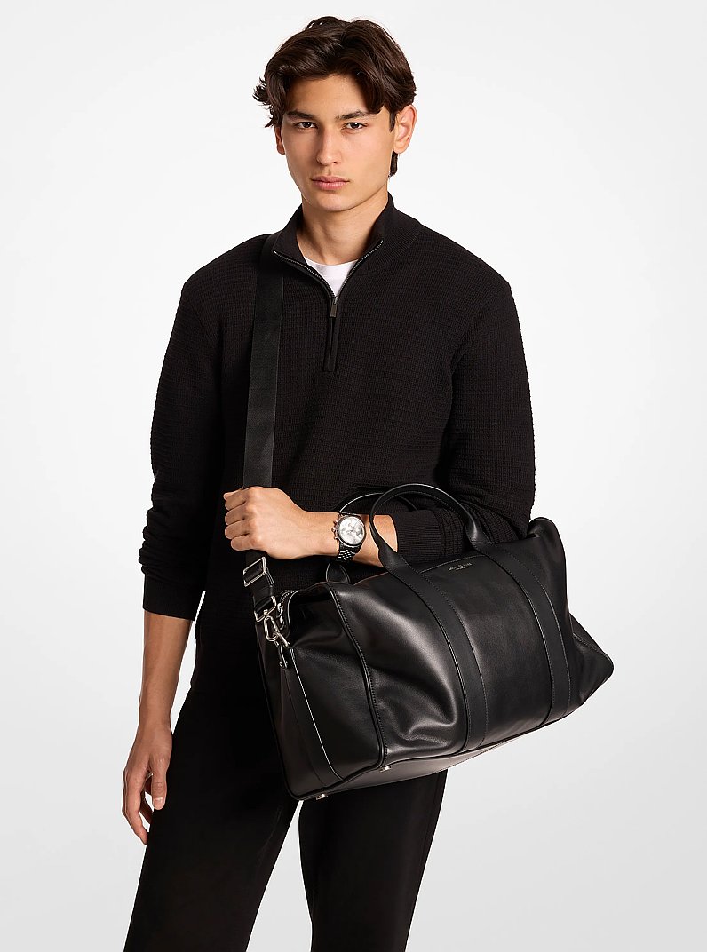 Bolso de viaje Nicholas holgado mediano de piel in NEGRO | Michael Kors