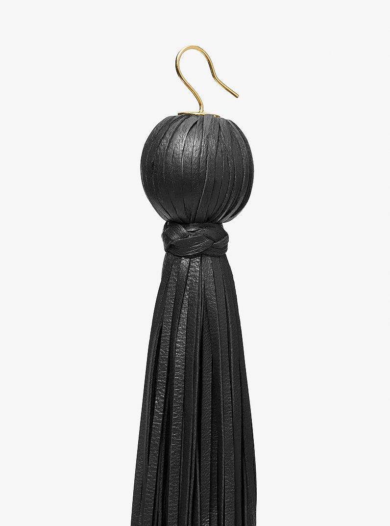 Aretes de borlas de piel in NEGRO | Michael Kors