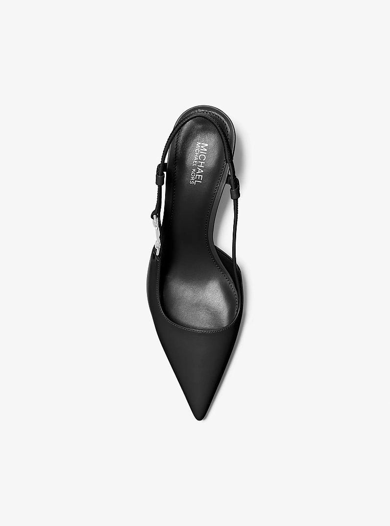Daniella Leather Slingback Pump in BLACK | Michael Kors