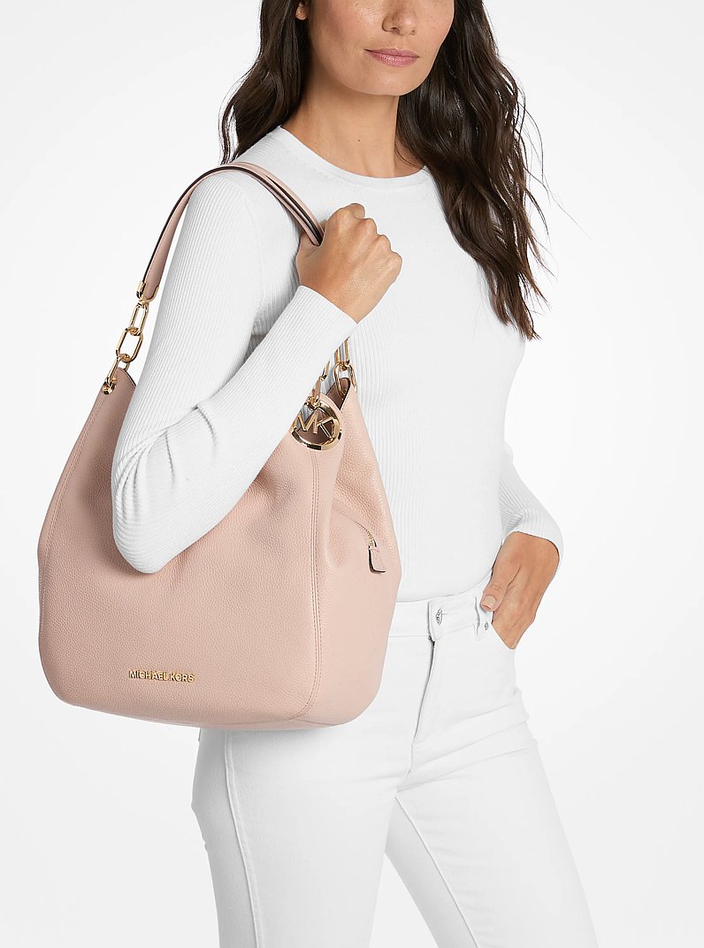 Schultertasche Lillie Large aus gekrispeltem Leder in ZARTROSA | Michael Kors