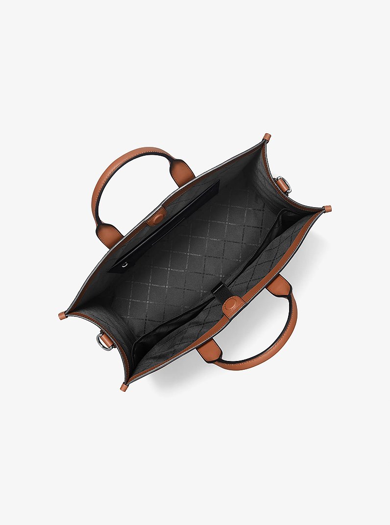 Hudson Pebbled Leather Tote Bag in LUGGAGE | Michael Kors