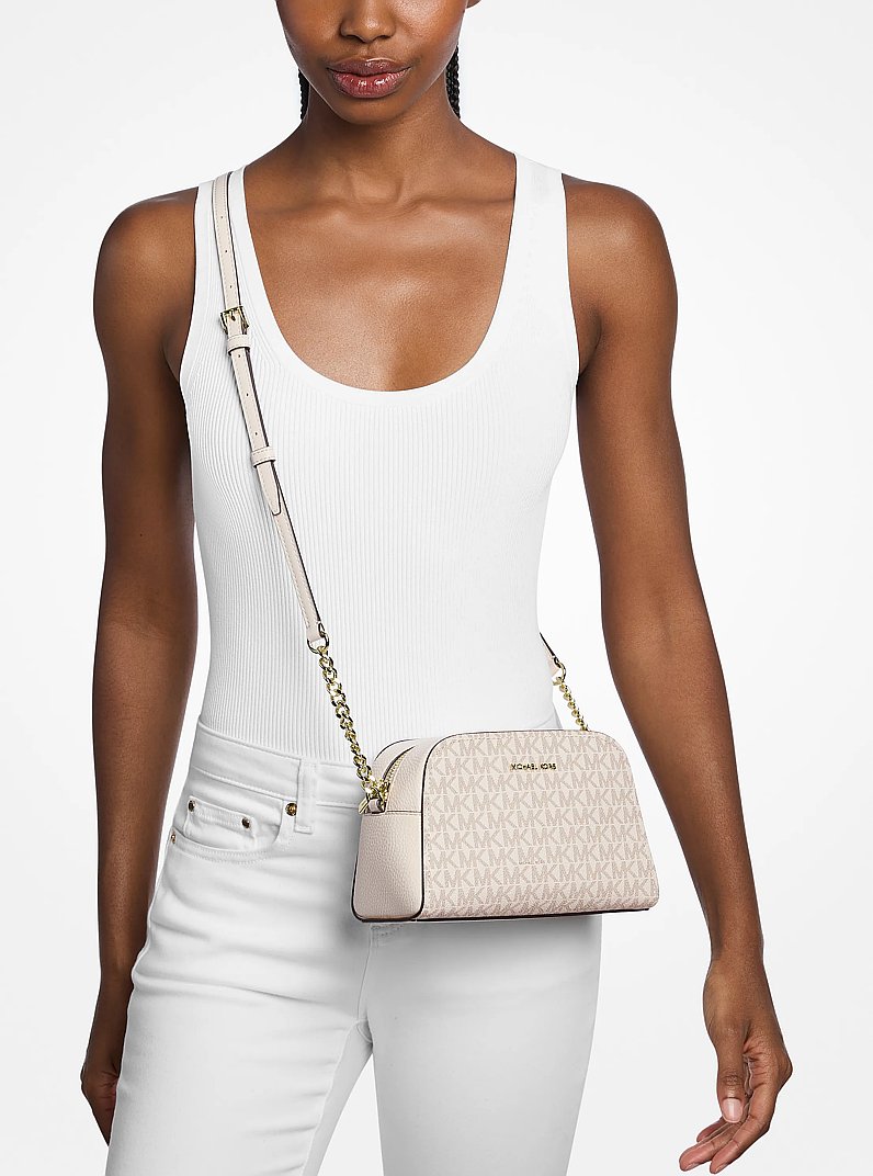Tr&egrave;s petit sac &agrave; bandouli&egrave;re pour appareil photo Ashton &agrave; logo Signature in CR&Egrave;ME MULTI L&Eacute;GER | Michael Kors