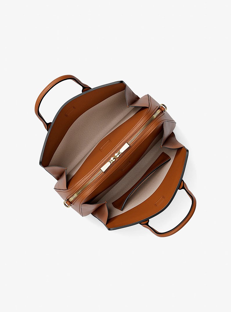 Laila Medium Signature Logo Satchel in BRN/ACORN | Michael Kors