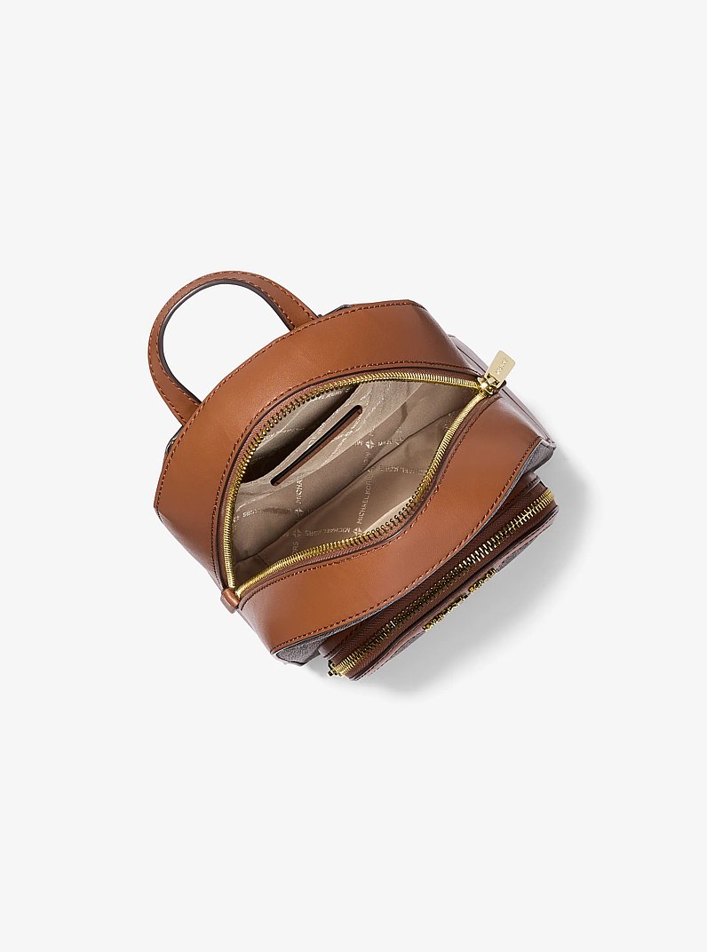 Jaycee Extra-Small Signature Logo Backpack in BROWN | Michael Kors