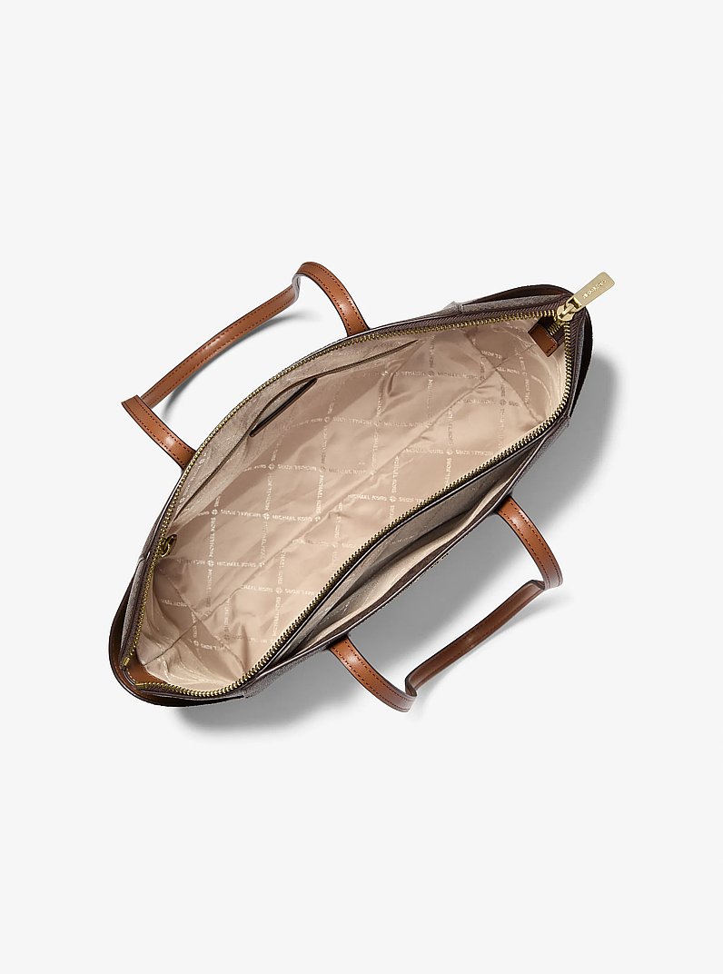 Marilyn Medium Signature Logo Tote Bag in BROWN | Michael Kors