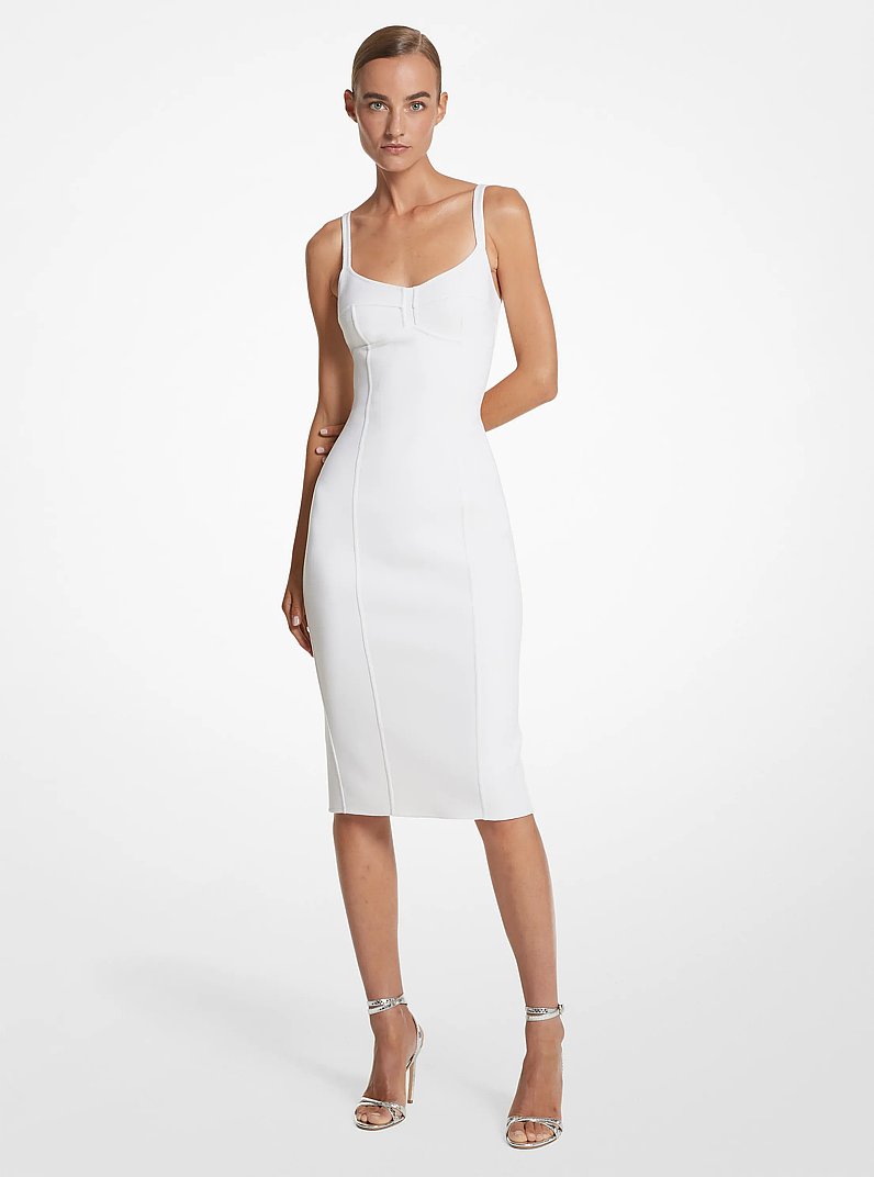 Stretch Wool Slip Dress in WHITE | Michael Kors