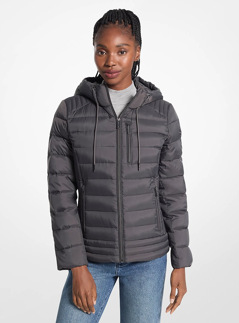 Hooded Puffer Jacket in CHARCOAL | Michael Kors