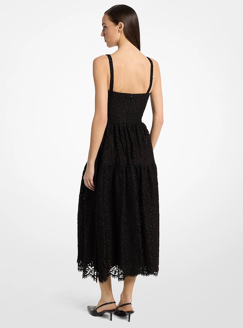 Floral Lace Sweetheart Dress in BLACK | Michael Kors