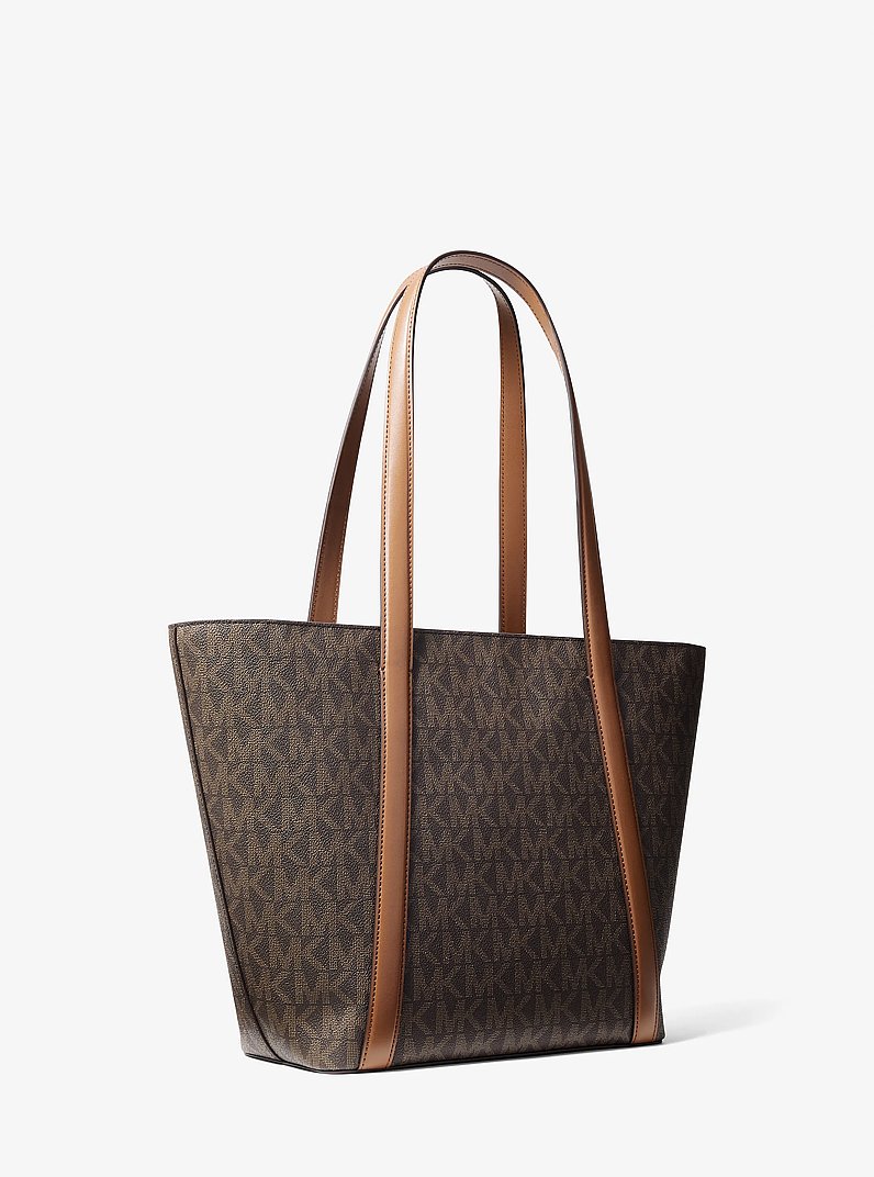 Pratt Large Signature Logo Tote Bag  in BROWN/LUGGAGE | Michael Kors