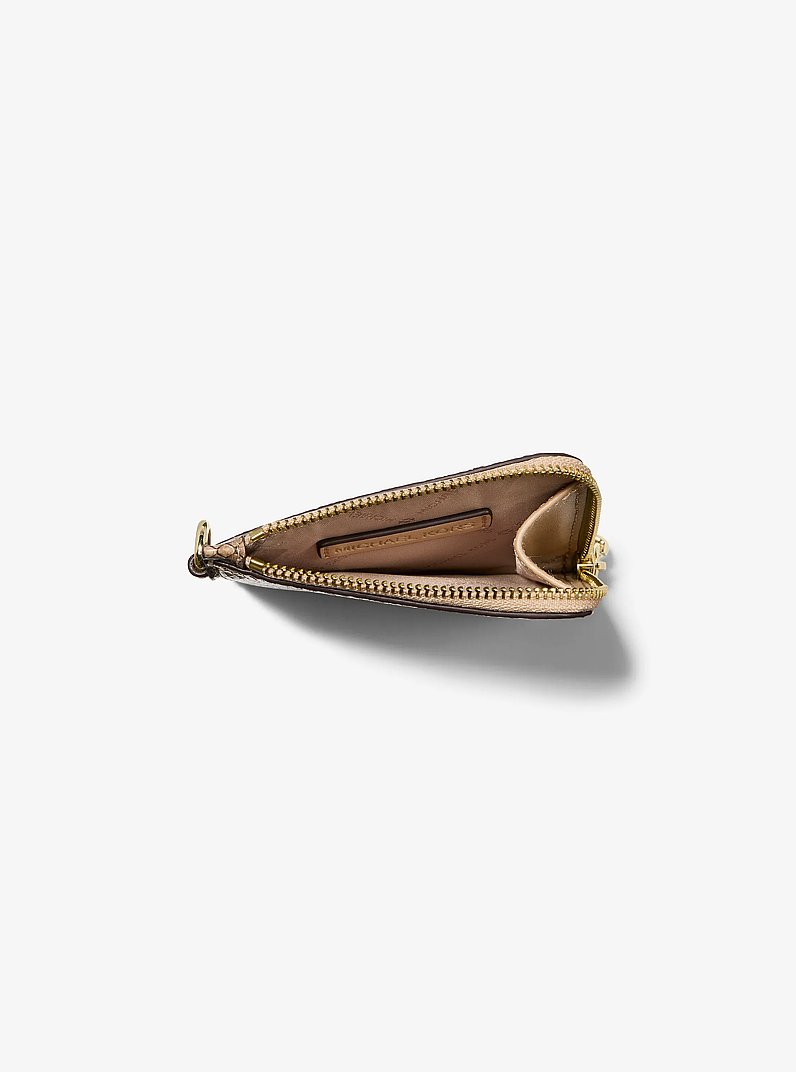 Jet Set Travel Medium Snake Embossed Chain Wallet in CAMEL | Michael Kors