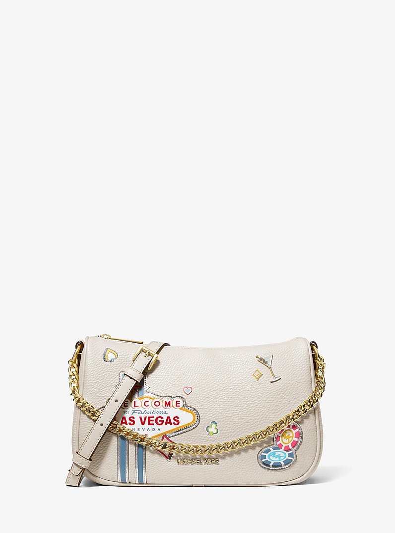 Carmela Medium Embellished Crossbody Bag in LT CREAM | Michael Kors