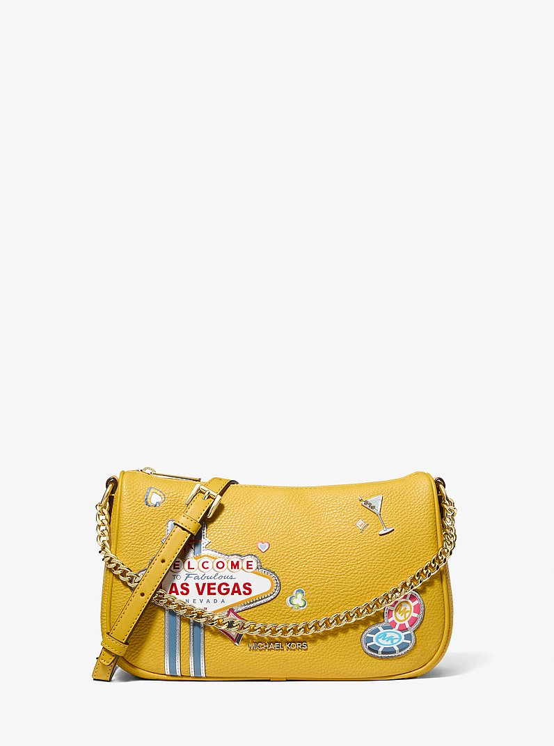 Carmela Medium Embellished Crossbody Bag in HONEY | Michael Kors