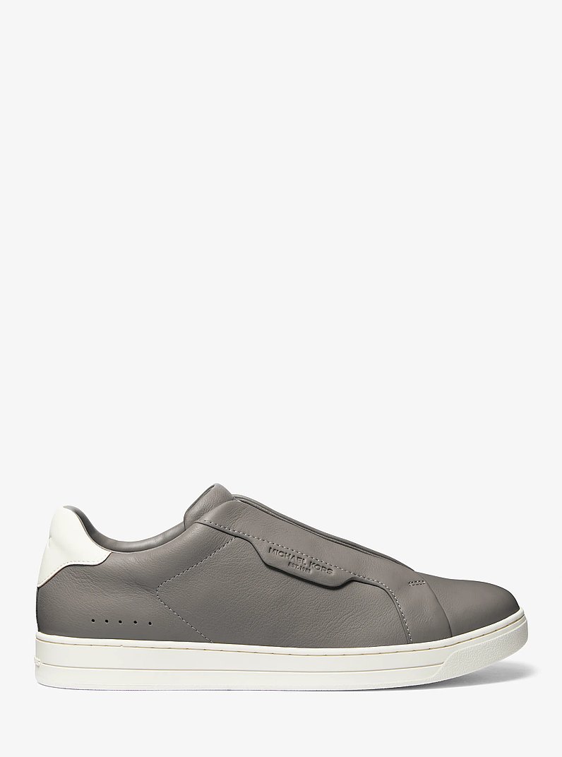 Keating Two-Tone Leather Slip-On Sneaker in HEATHER GREY | Michael Kors