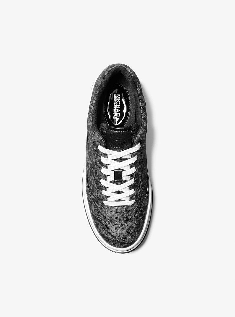 Hayes Empire Signature Logo Platform Sneaker in BLACK | Michael Kors