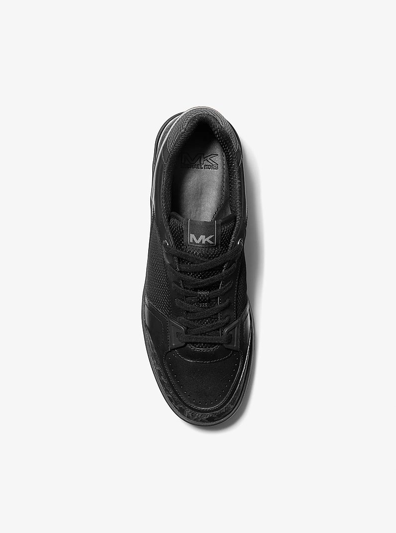 Rebel Empire Monogram and Leather Sneaker in BLACK | Michael Kors