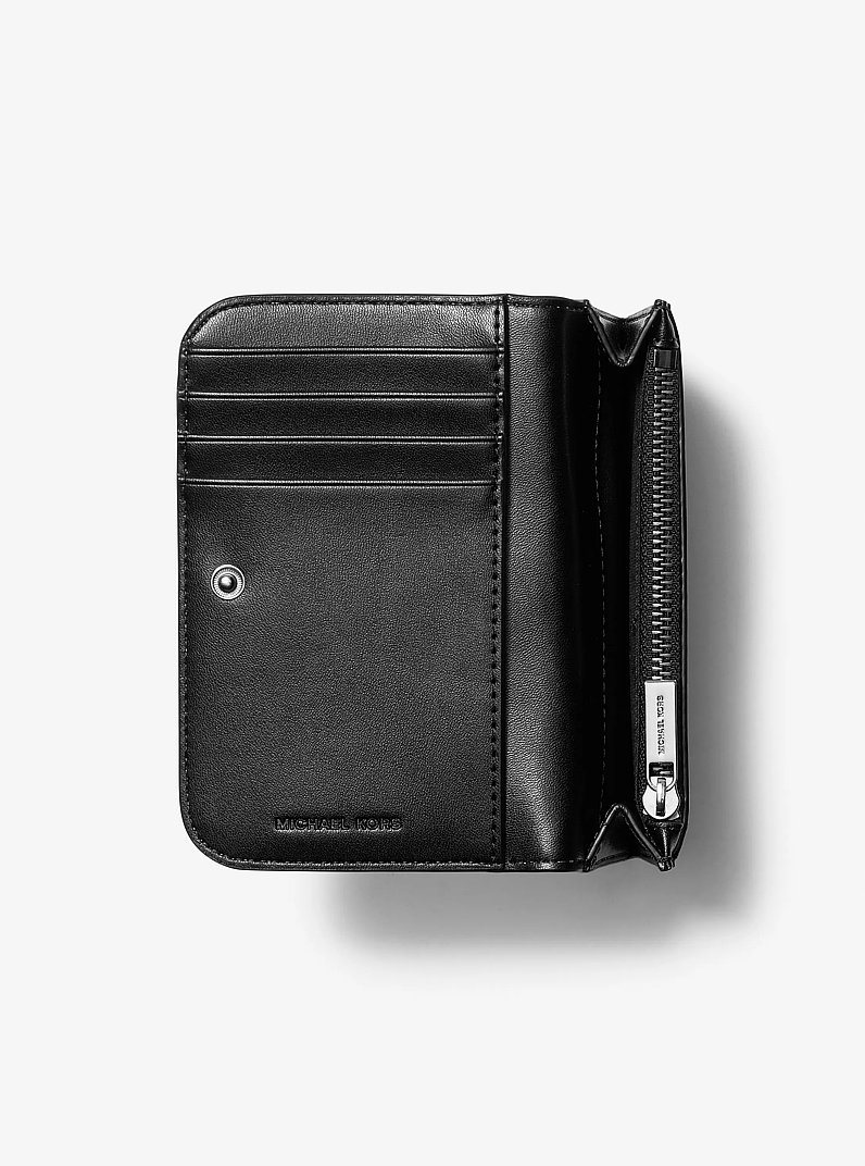 Hudson Pebbled Leather Billfold Wallet in BRIGHT WHT | Michael Kors