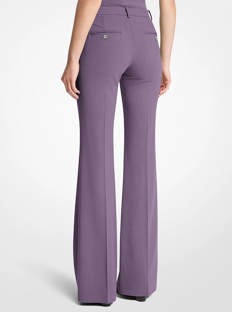 Haylee Stretch Wool Crepe&nbsp;Flared Trousers in IRIS | Michael Kors