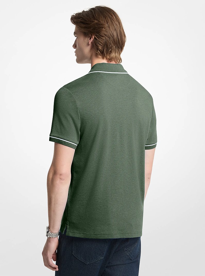 Polo en coton in VERT MOUSSE FONC&Eacute; CHIN&Eacute; | Michael Kors