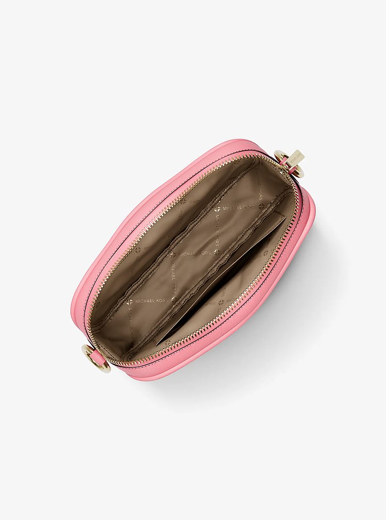 Jet Set Small Signature Logo Camera Crossbody Bag in CARNATION | Michael Kors