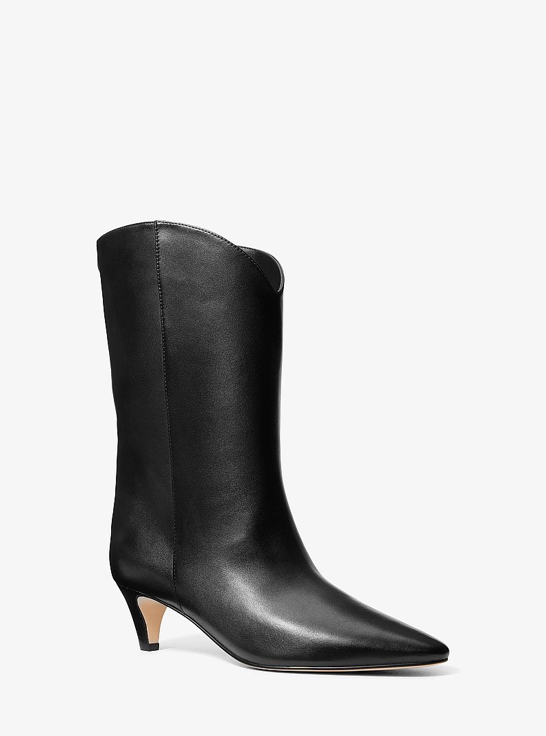 Daniela Leather Boot in BLACK | Michael Kors