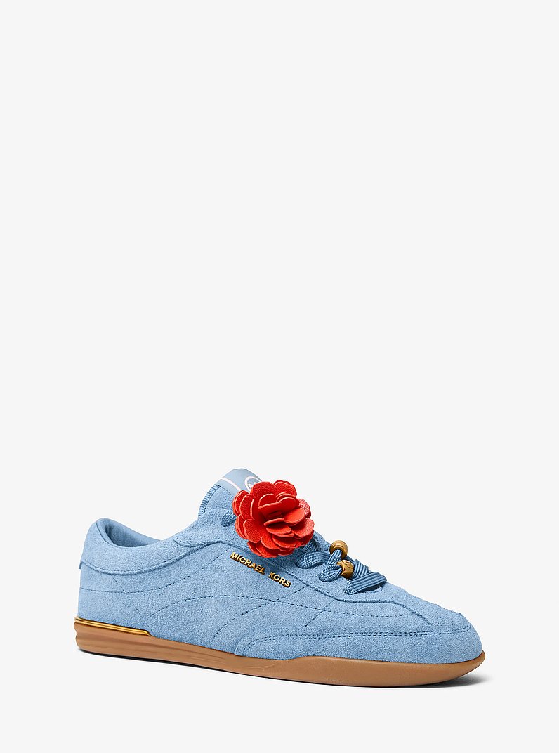 Nolan Embellished Suede Sneaker in BR CRNFLWR | Michael Kors