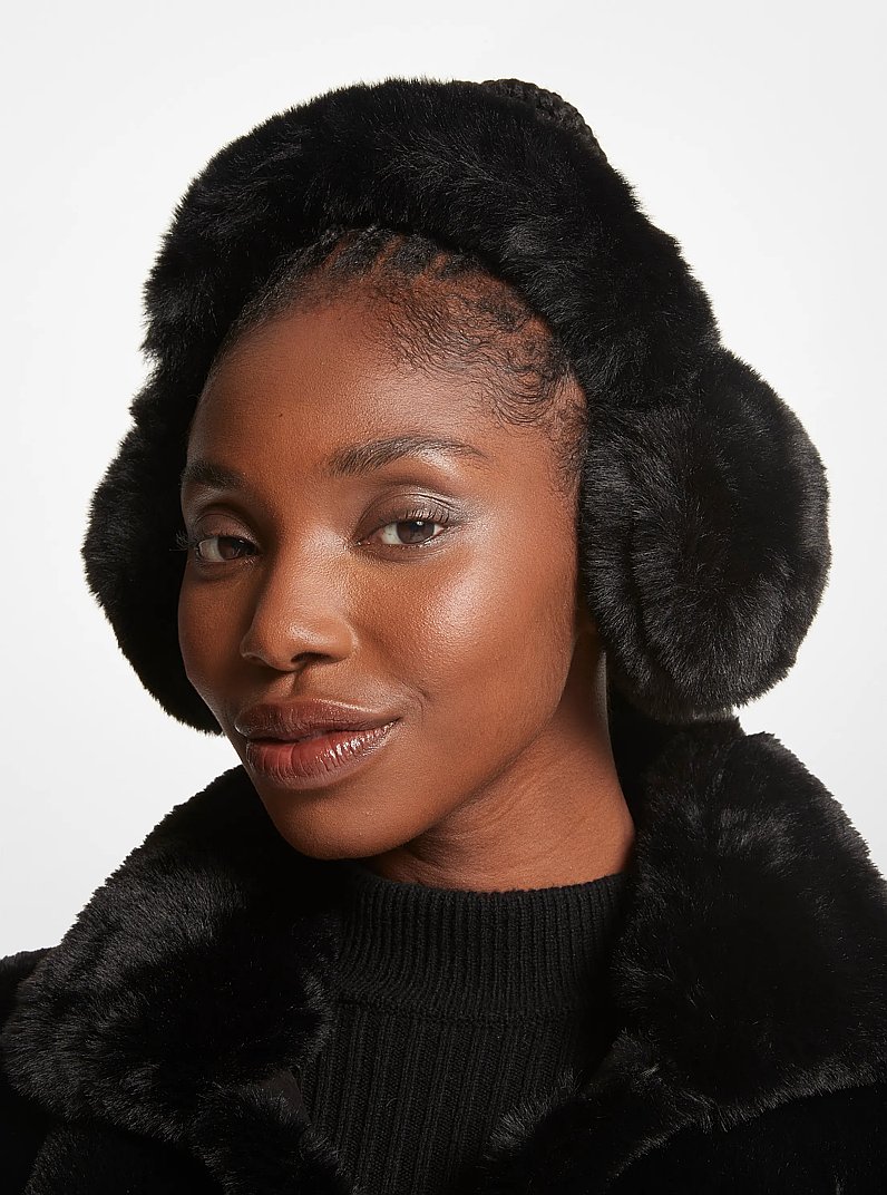 Faux Fur Ear Muffs in BLACK | Michael Kors