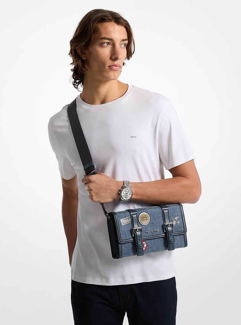 【美品】MICHAEL KORS デニム ボディバッグ Cooper Embellished Denim Trunk Crossbody Bag | Michael Kors [US]