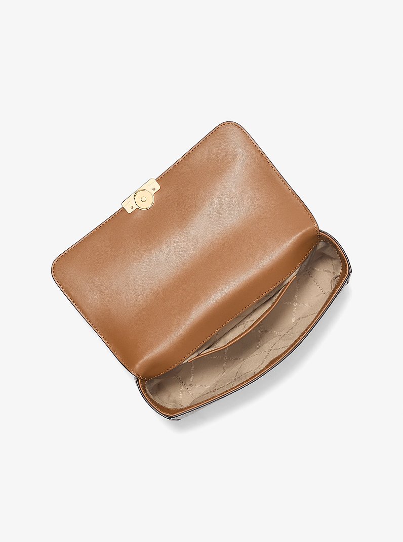 Tribeca Large Signature Logo Shoulder Bag in BRN/ACORN | Michael Kors