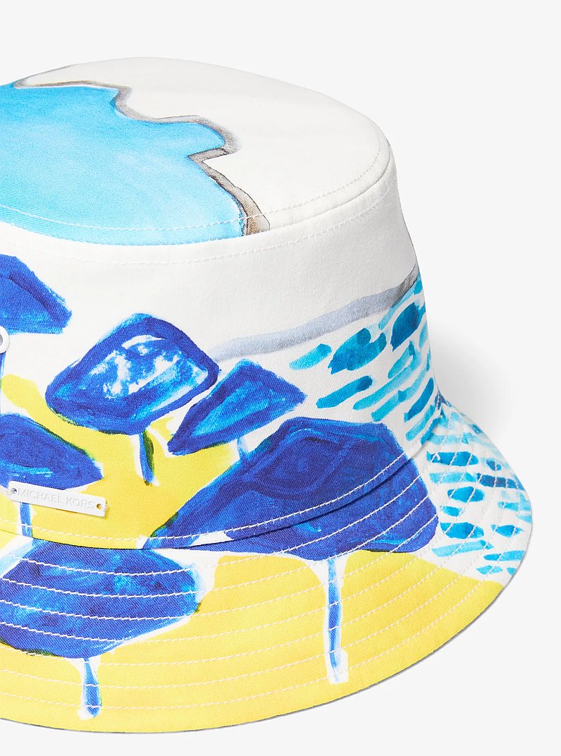 Michael Kors X Christina Zimpel Cotton Twill Bucket Hat in WHITE | Michael Kors