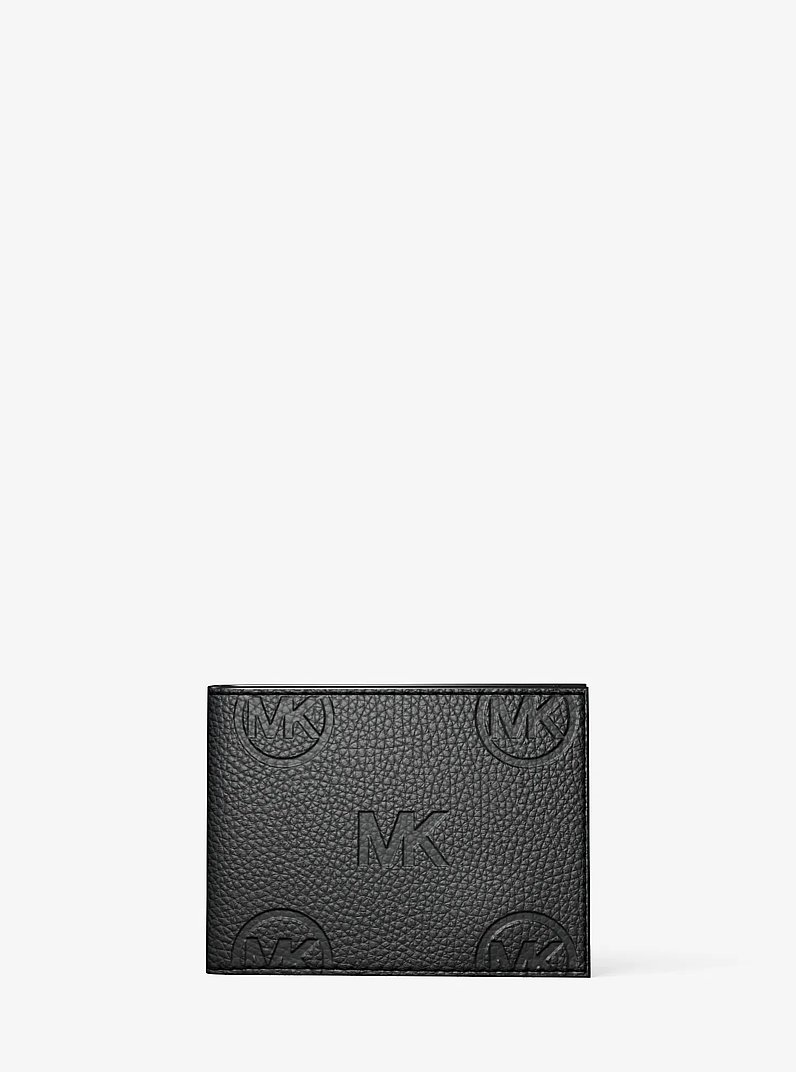 Cooper Logo Debossed Billfold Wallet With Passcase in BLACK | Michael Kors