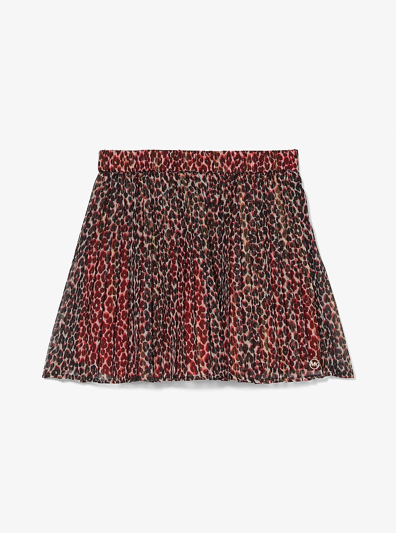 Metallic Leopard Print Skirt in CAMEL/BLACK | Michael Kors