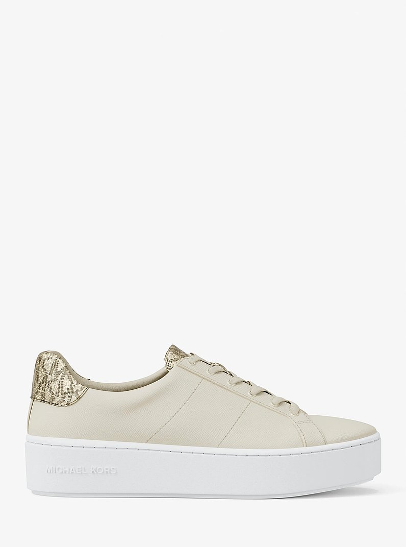 Sneaker Poppy mit Logomuster in Metallic-Optik in BLASSGOLDTON | Michael Kors