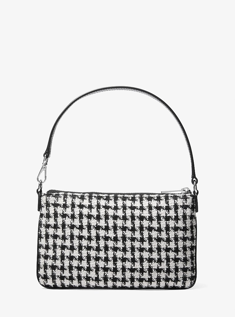 Jet Set Travel Woven Houndstooth Convertible Wristlet in BLACK/LIGHT CREAM | Michael Kors