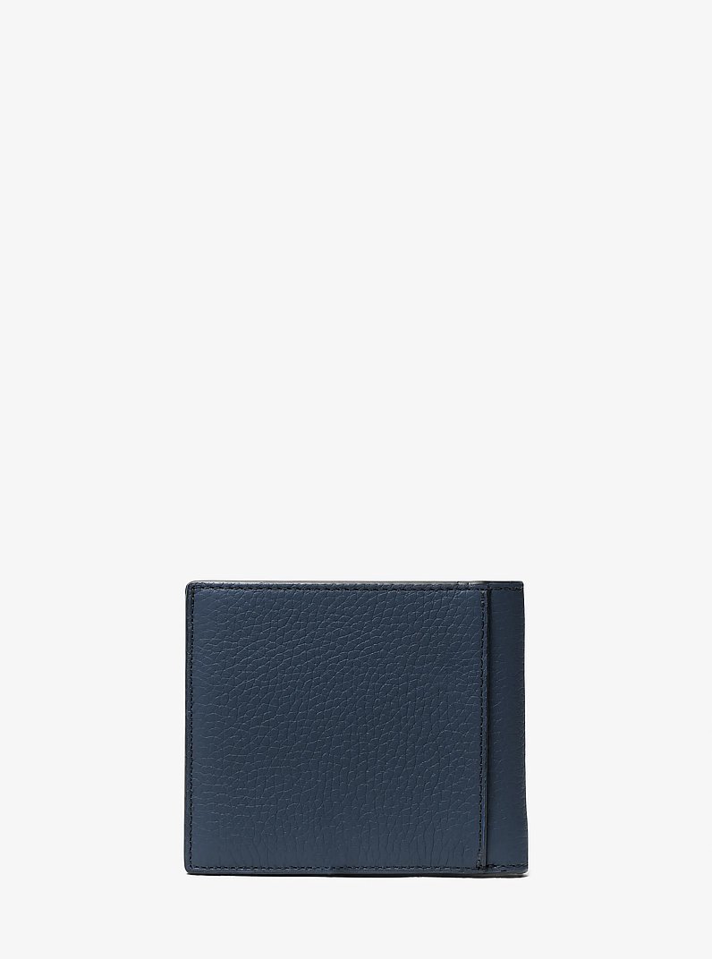 Hudson Pebbled Leather Billfold Wallet in NAVY | Michael Kors