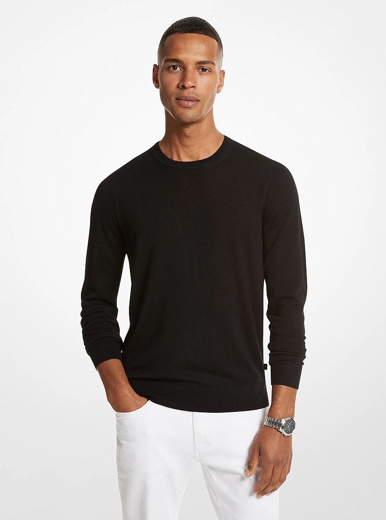 Merino Wool Sweater in BLACK | Michael Kors