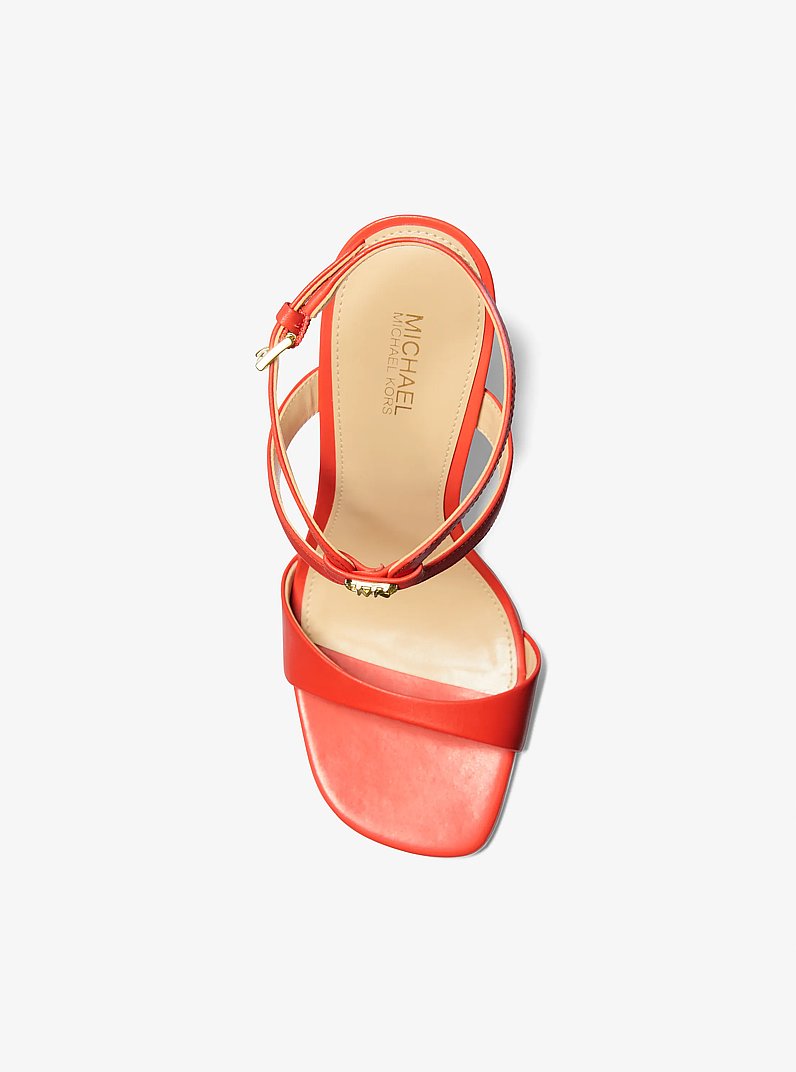 Amara Leather Sandal in SPICED CORAL | Michael Kors