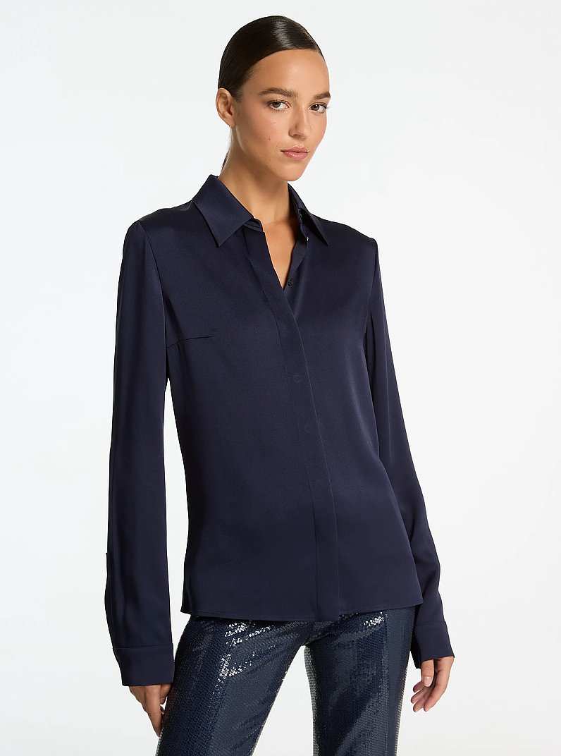 Hansen Charmeuse Shirt in MARITIME | Michael Kors
