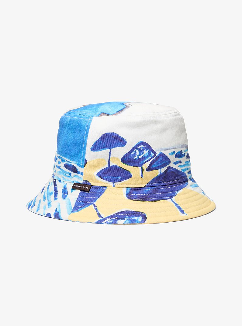 Michael Kors X Christina Zimpel Cotton Twill Bucket Hat in WHITE | Michael Kors