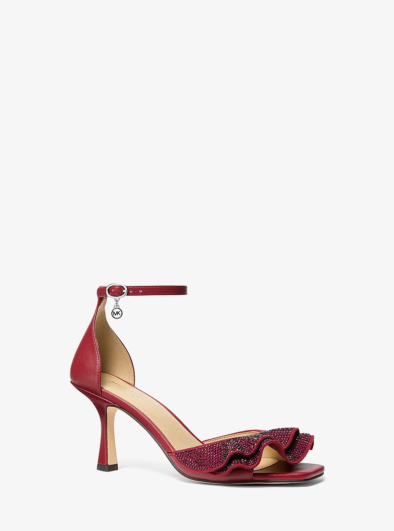 Livia Embellished Sandal in MAROON | Michael Kors