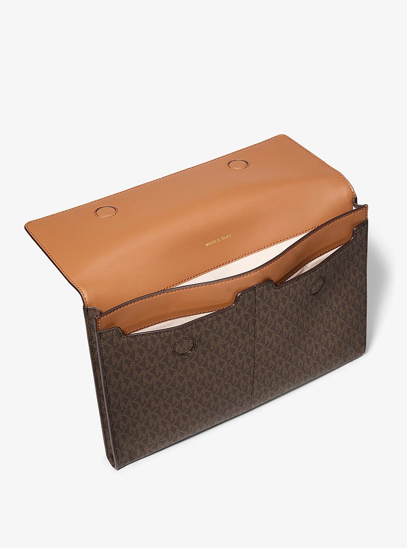 Jet Set Signature Logo Laptop Case in BRN/ACORN | Michael Kors