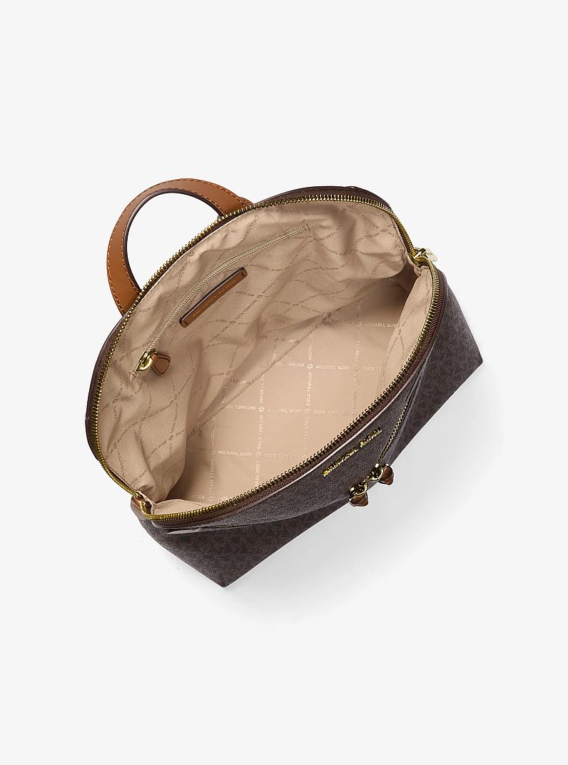 Dallas Medium Signature Logo Backpack in BROWN | Michael Kors