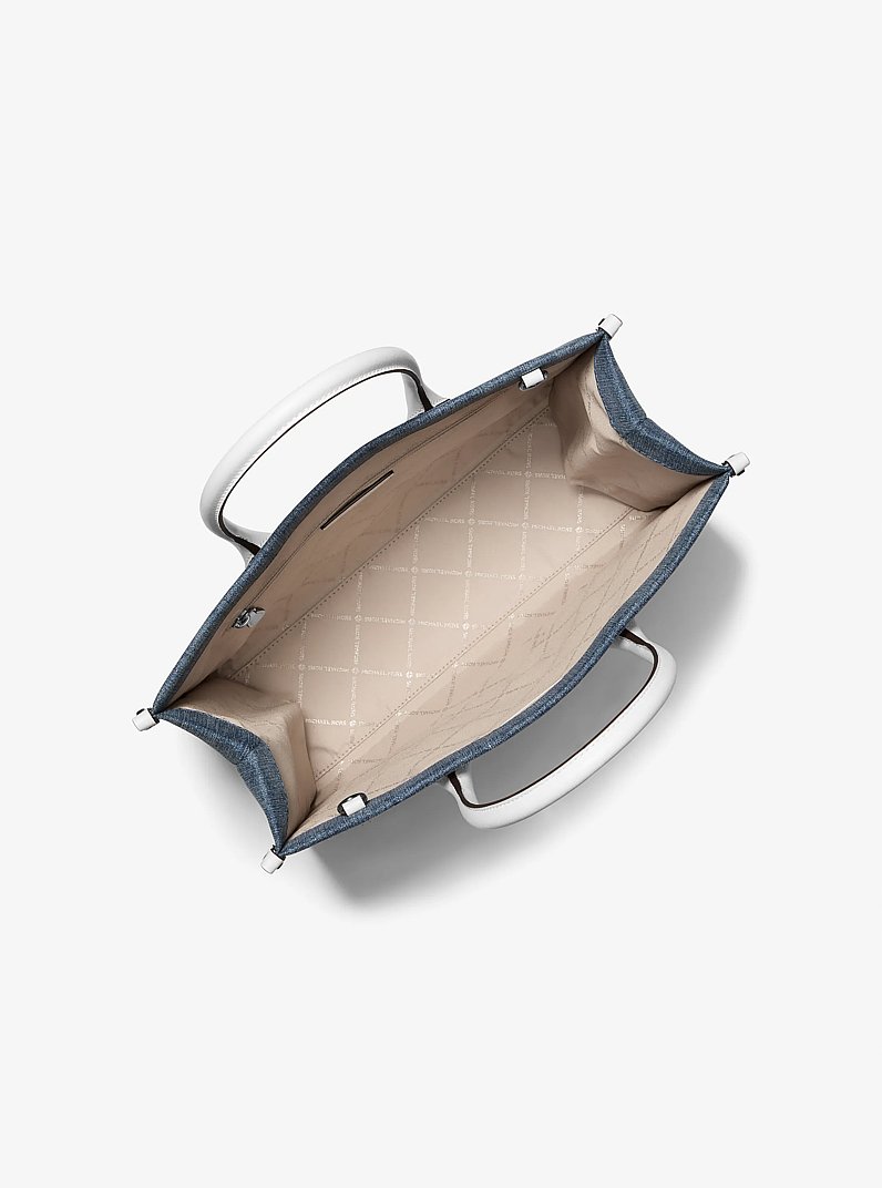 Mirella Medium Washed Denim Tote Bag in DENIM | Michael Kors